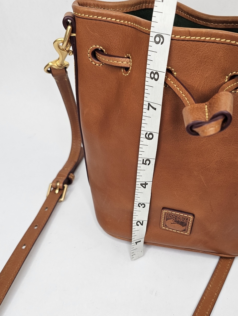 Dooney & Bourke Florentine Leather Drawstring Bucket Bag Purse - Picture 13 of 13